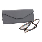 Grey Solid Color Glasses Case - Vegan Leather Magic Folding Hardcase